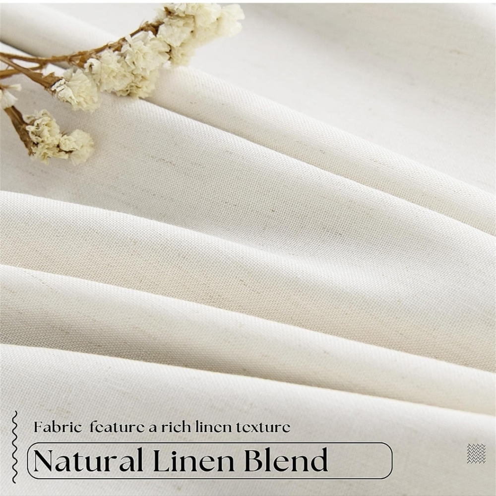 102 Inches Long Pinch Pleated Linen Blackout Farmhouse New - Picture 8 of 11